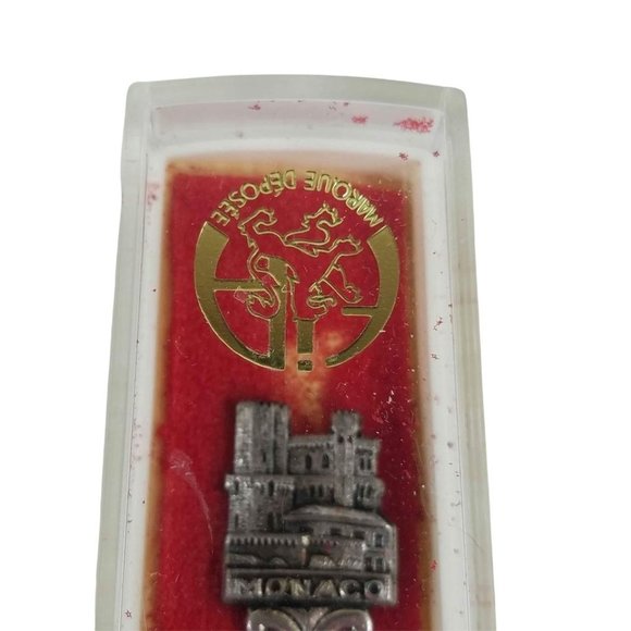 Vintage Collectible Marque Deposee Monaco Miniature Spoon 4" Long with Case - Picture 2 of 7